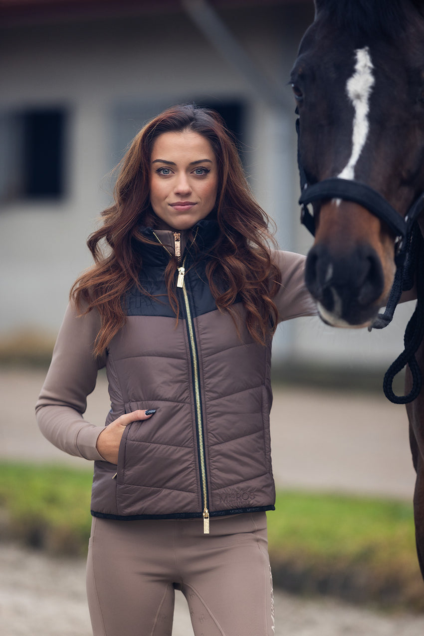 Mrs Ros Bodywarmer - Black Taupe