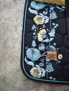 Dotibel Nova pad- Black w. Turquoise flowers